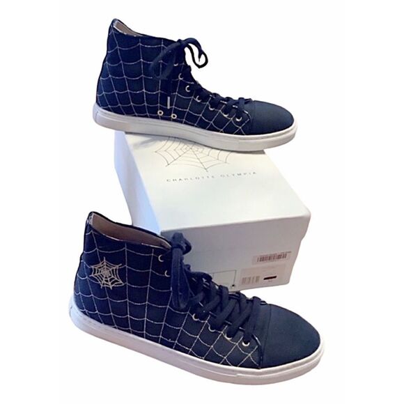 CHARLOTTE OLYMPIA Hi-Top Sneakers  EUC 10 - Picture 2 of 5